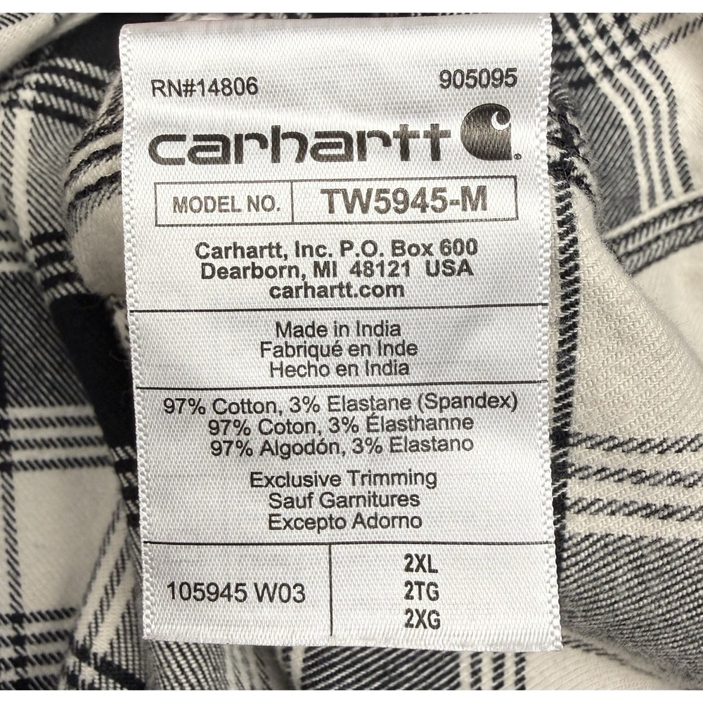 Carhartt Rugged Flex Loose Fit Flannel Mens XXL Long Sleeve Shirt TW5945-M - Picture 10 of 14